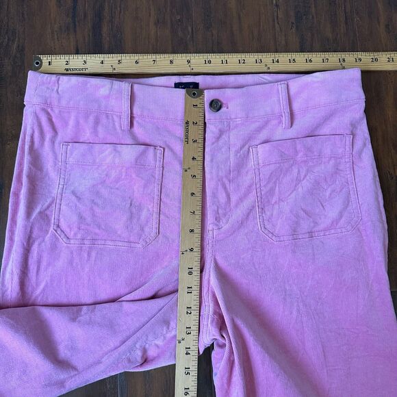 J.CREW Lizzie Patch Pocket Corduroy Pants Pink High Rise Wide Leg - Picture 12 of 14